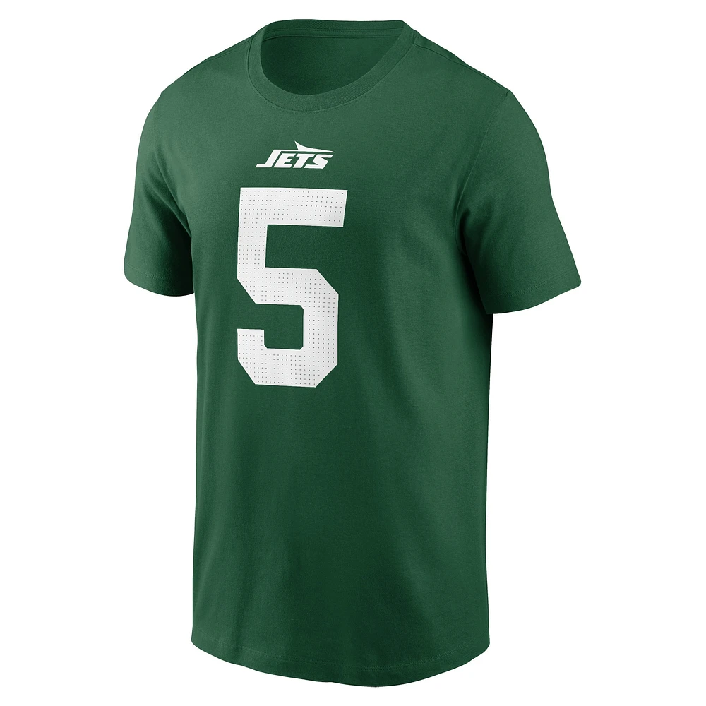 T-shirt vert avec nom et numéro des Jets de New York Nike Garrett Wilson pour hommes