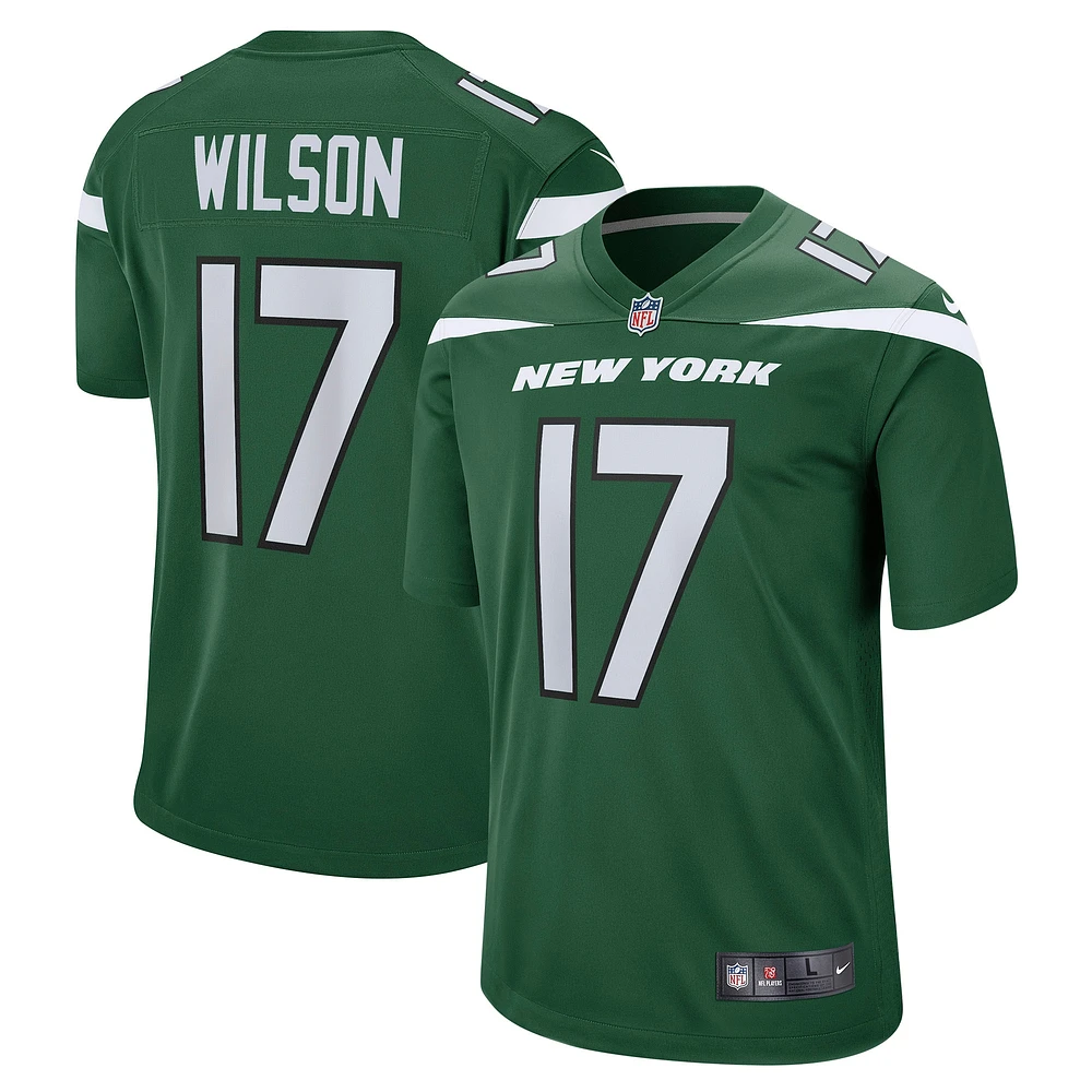 Maillot de match joueur Nike Garrett Wilson vert New York Jets pour homme