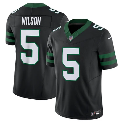 Nike Garrett Wilson Legacy pour hommes, noir, New York Jets, Alternate Vapor F.U.S.E. Maillot limité