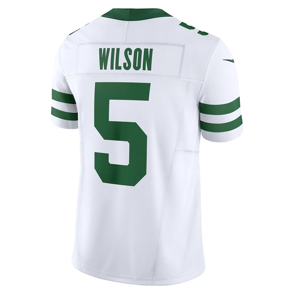 Nike Garrett Wilson Legacy pour hommes, blanc, New York Jets Vapor F.U.S.E. Maillot limité