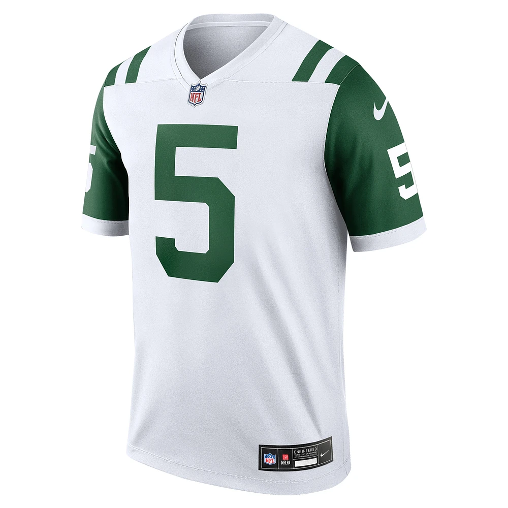Men's Nike Garrett Wilson White New York Jets Alternate Legend Jersey