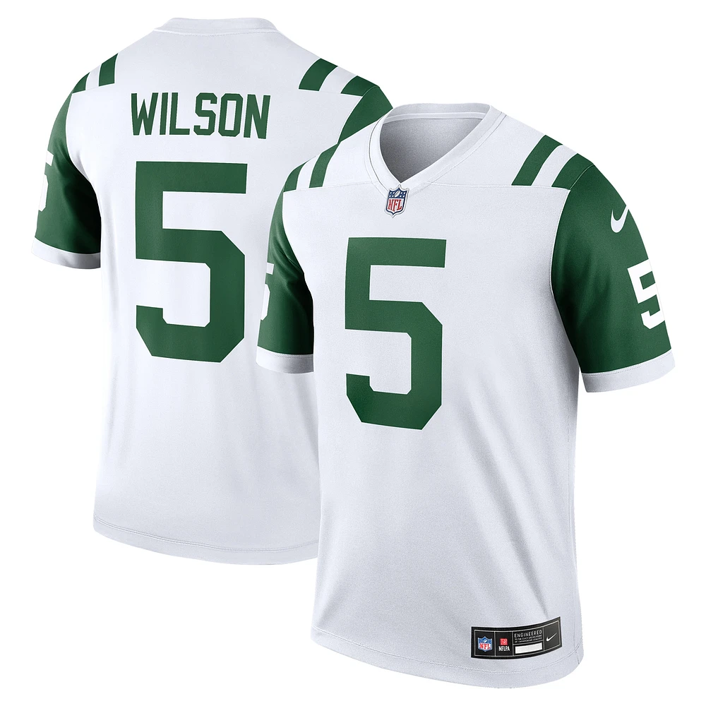 Haut de performance Nike Garrett Wilson blanc New York Jets Alternate Legend Player pour homme