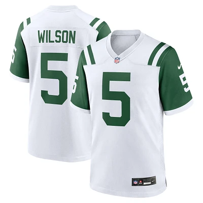 Maillot Nike Garrett Wilson pour hommes, blanc, New York Jets, jeu alternatif classique