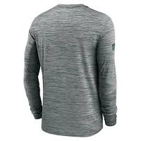 Men's Nike Gray New York Jets Sideline Velocity Performance Long Sleeve T-Shirt