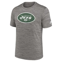 Men's Nike Gray New York Jets Sideline Velocity Throwback Logo Performance T-Shirt