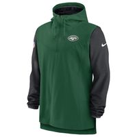 Men's Nike Green/Black New York Jets Sideline Player Quarter-Zip Hoodie