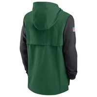 Men's Nike Green/Black New York Jets Sideline Player Quarter-Zip Hoodie