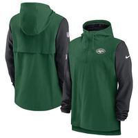 Men's Nike Green/Black New York Jets Sideline Player Quarter-Zip Hoodie