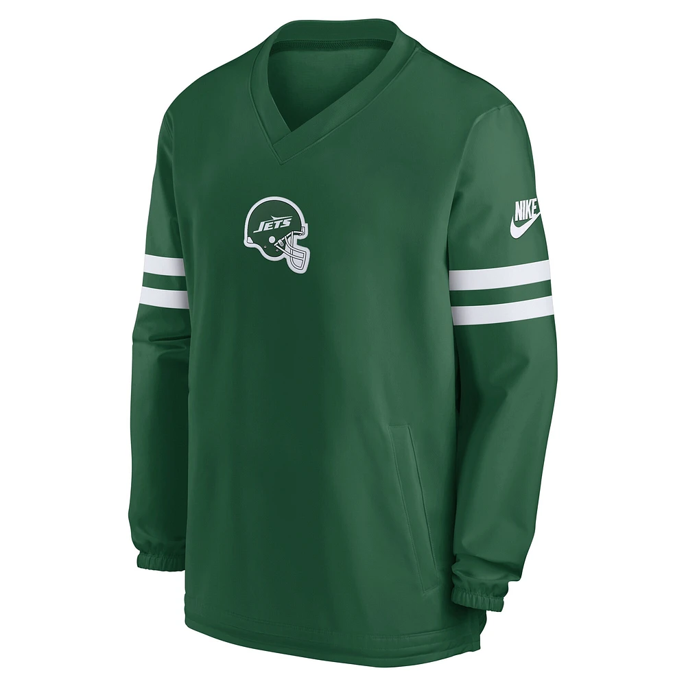 Men's Nike  Green New York Jets 2023 Sideline V-Neck Pullover Windshirt