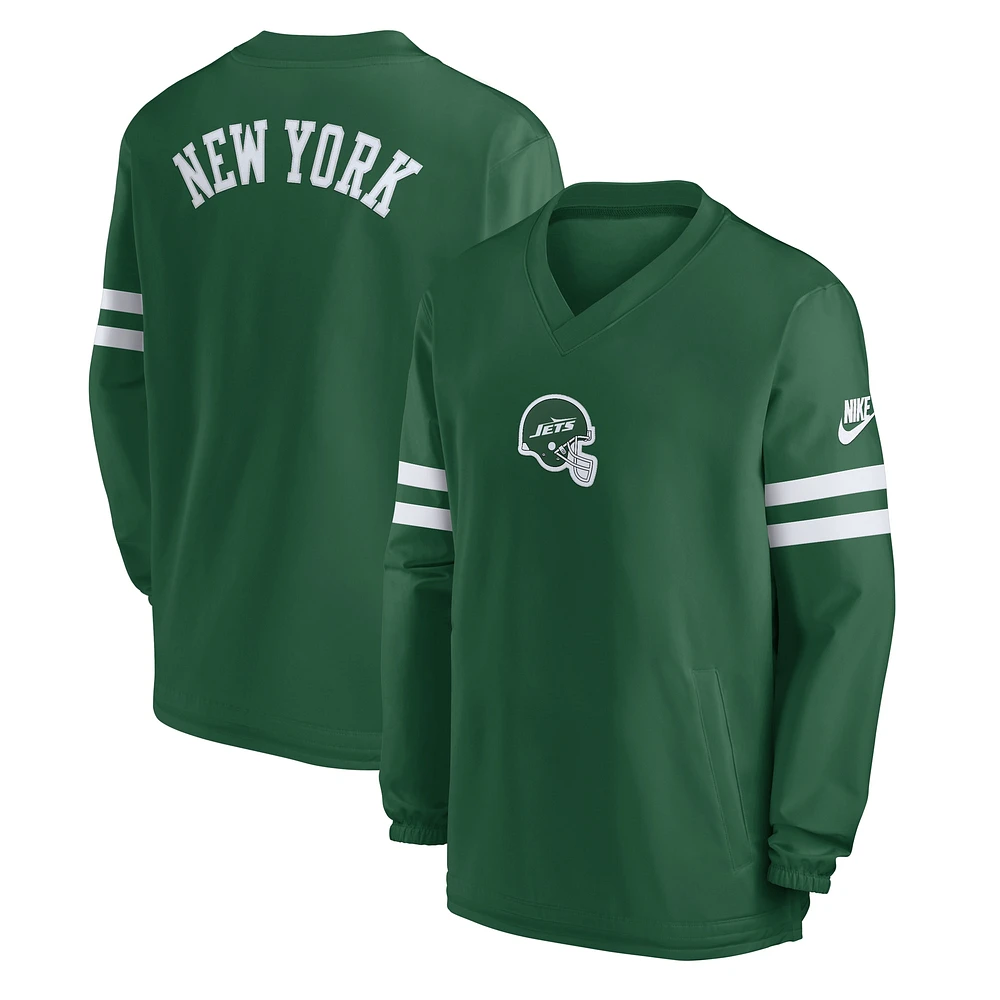 Men's Nike Green New York Jets 2023 Sideline V-Neck Pullover Windshirt