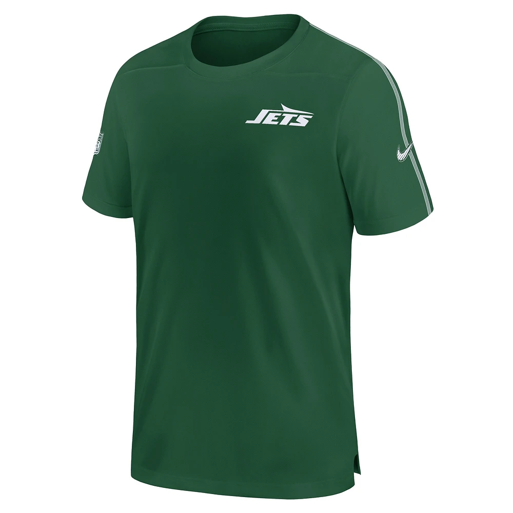 T-shirt Nike vert New York Jets 2024 Sideline Coach UV Performance pour homme