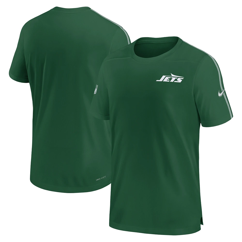 T-shirt Nike vert New York Jets 2024 Sideline Coach UV Performance pour homme