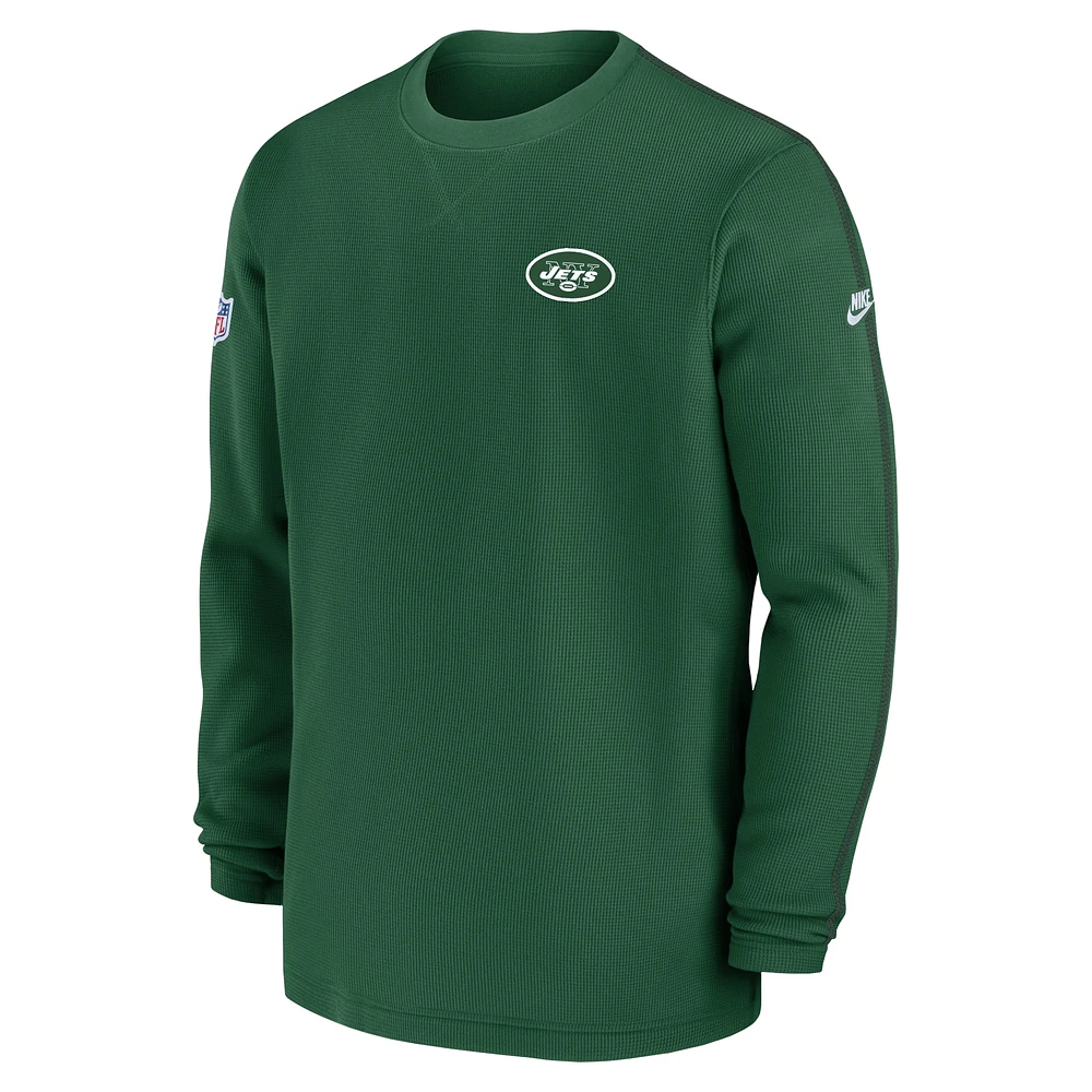 Haut à manches longues Nike vert New York Jets Alternate Logo Coach pour homme