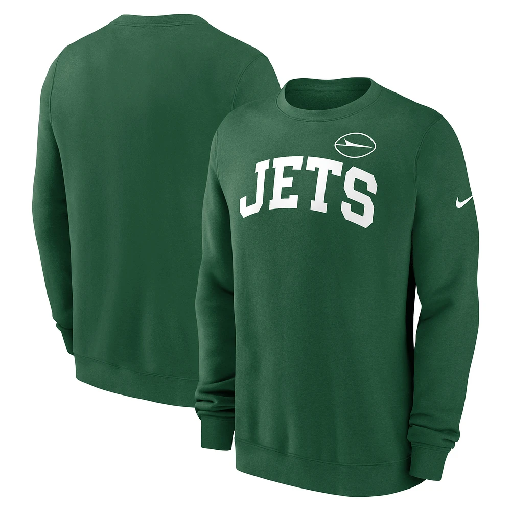 Men's Nike Green New York Jets Club Pullover Sweatshirt