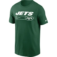 T-shirt essentiel Nike New York Jets Division vert pour homme