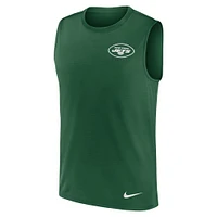Men's Nike Green New York Jets Large Logo Performance Muscle Tank Top