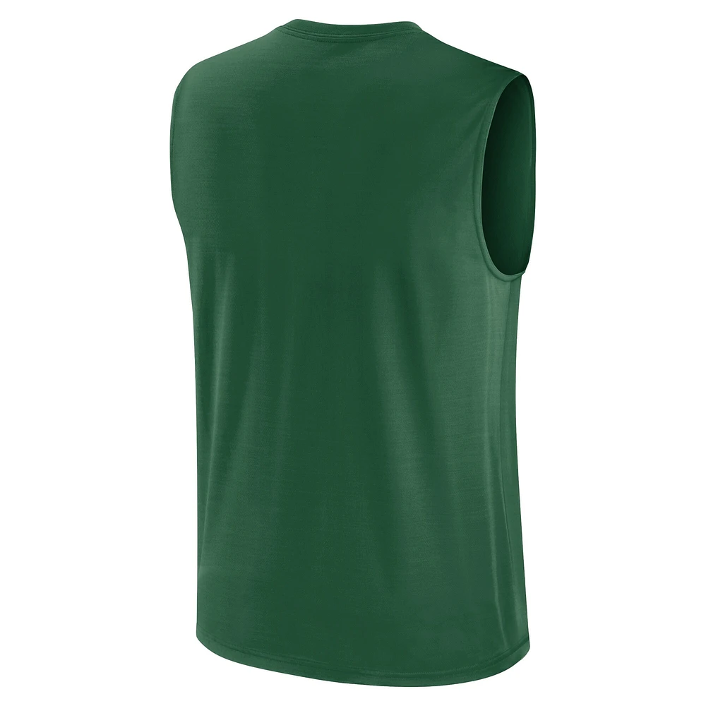 Men's Nike Green New York Jets Large Logo Performance Muscle Tank Top