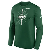 T-shirt à manches longues Legend Icon des New York Jets Nike pour homme vert