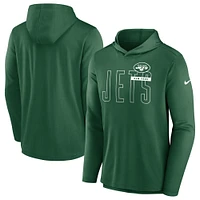 T-shirt à manches longues et capuche léger performant Nike New York Jets pour homme, vert