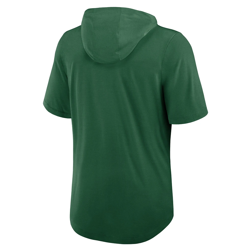 Men's Nike Green New York Jets Lockup Tri-Blend Hoodie T-Shirt