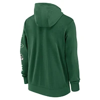 Sweat à capuche entièrement zippé Nike Green New York Jets Primetime Club pour homme