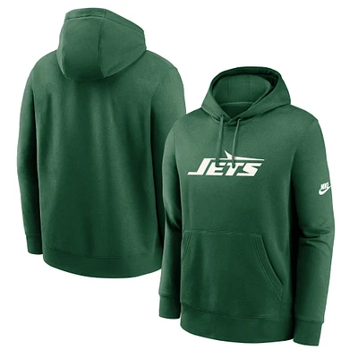 Men's Nike Green New York Jets Rewind Club Logo Pullover Hoodie