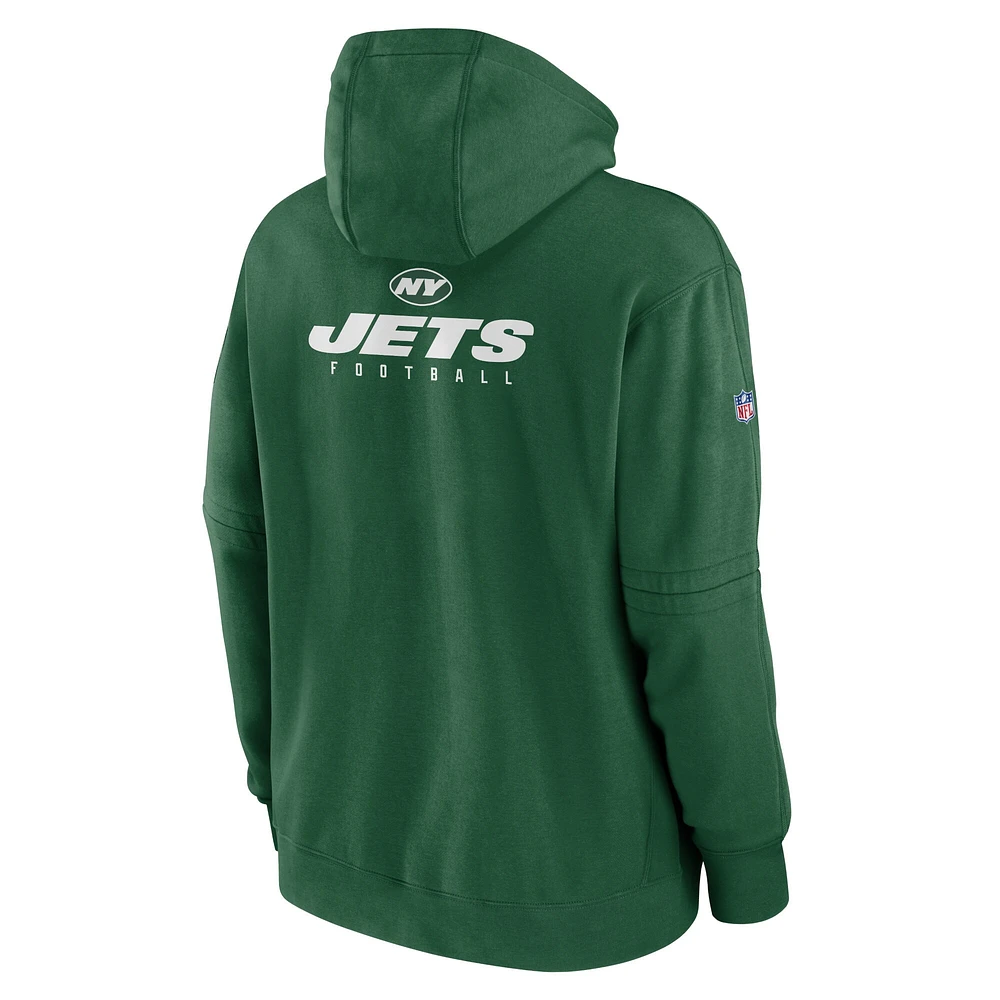 Men's Nike Green New York Jets Sideline Club Fleece Pullover Hoodie