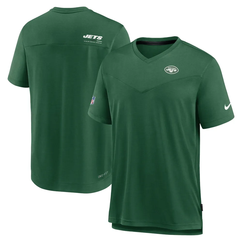 Lids New York Jets Nike Sideline Coach Chevron Lock Up Logo V-Neck  Performance T-Shirt - Green