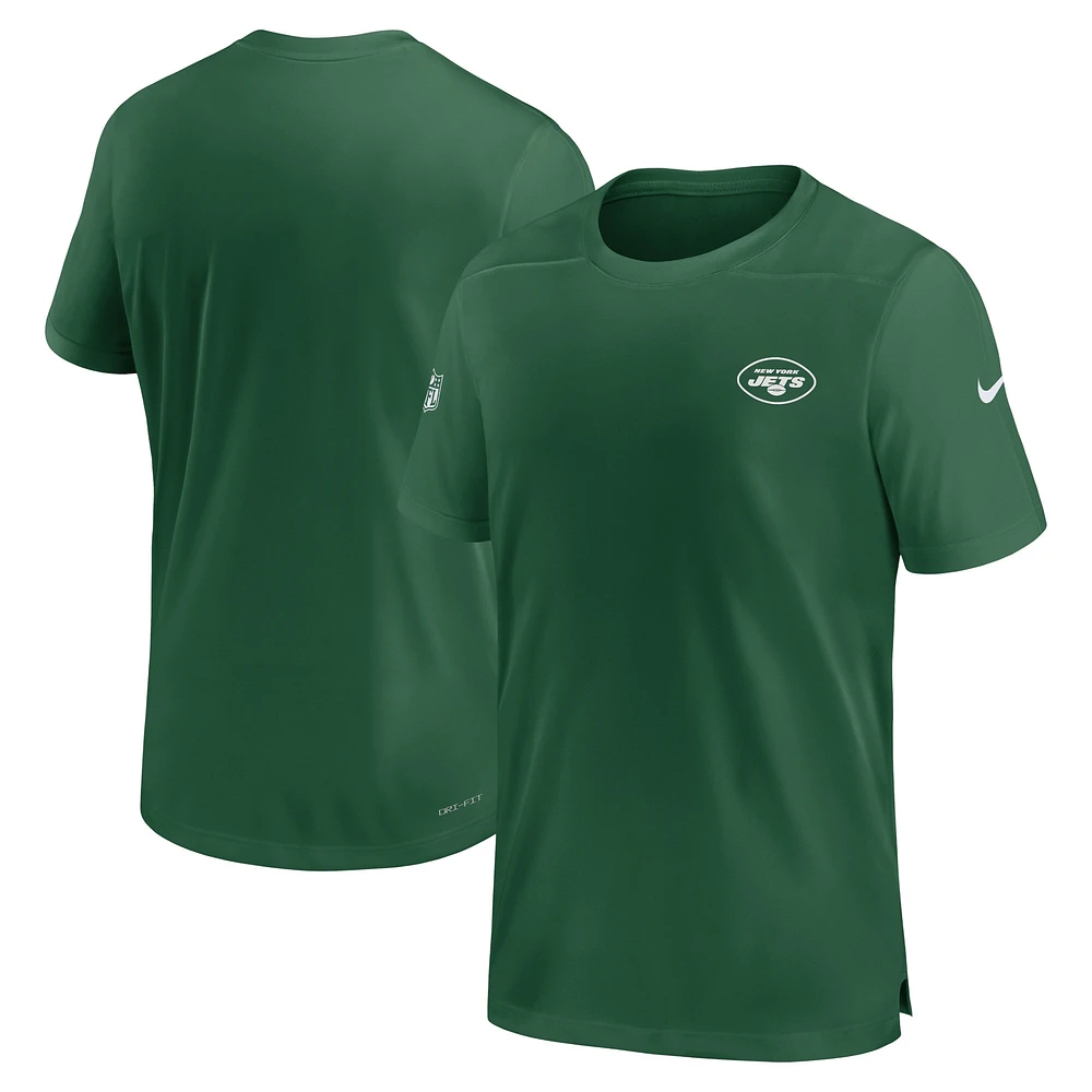 T-shirt Nike vert New York Jets Sideline Coach Performance pour homme