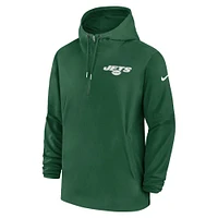 Sweat à capuche demi-zip Nike Green New York Jets Sideline pour homme