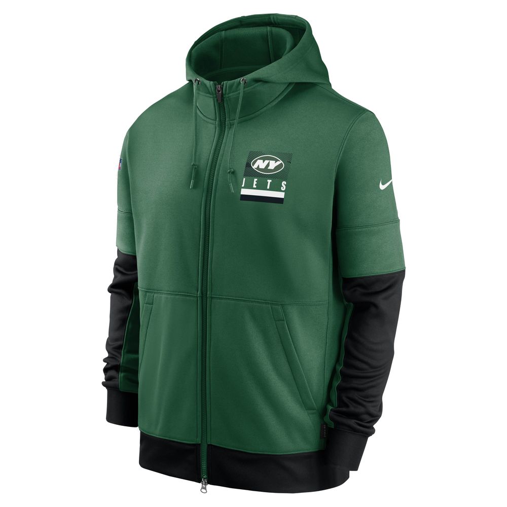 Nike Men's Nike Green New York Jets Sideline Impact Lockup Performance  Full-Zip - Hoodie