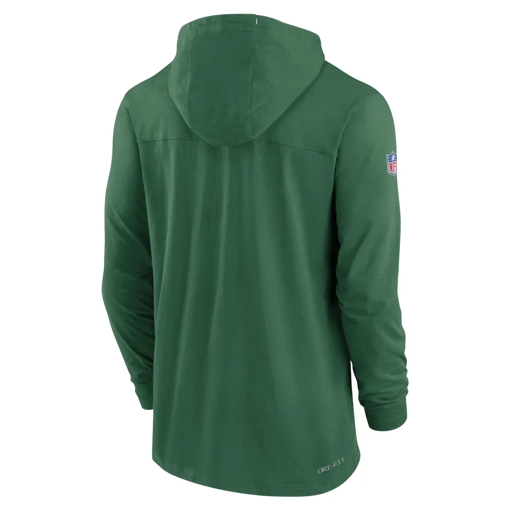 T-shirt à capuche manches longues Nike New York Jets Sideline Pop Performance pour homme vert