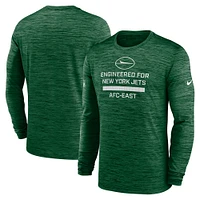T-shirt Nike vert à manches longues pour homme, Sideline Velocity Performance, New York Jets