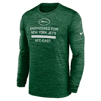 T-shirt Nike vert à manches longues pour homme, Sideline Velocity Performance, New York Jets