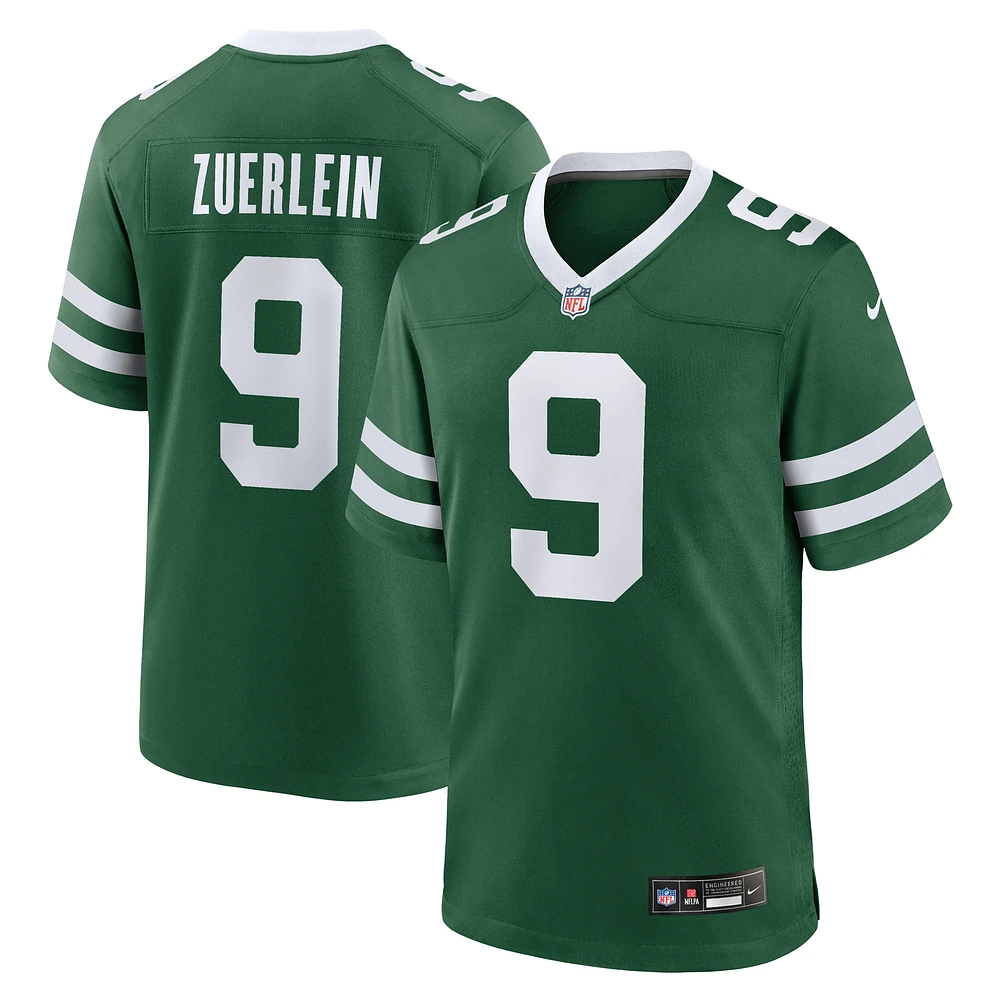 Maillot de match Nike Greg Zuerlein Legacy Green New York Jets pour homme