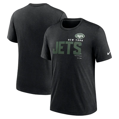 Men's Nike Heather Black New York Jets Team Tri-Blend T-Shirt