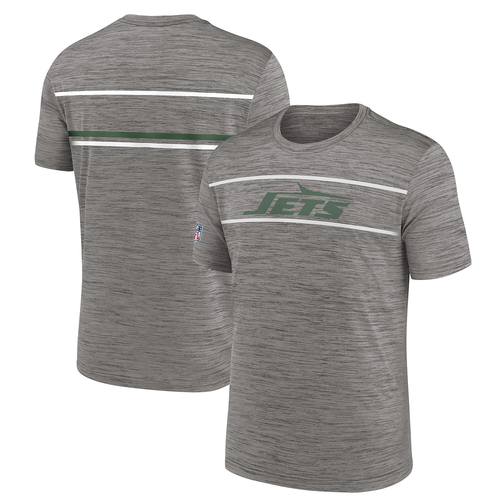 T-shirt Nike Heather Charcoal New York Jets Legacy Sideline Performance pour homme