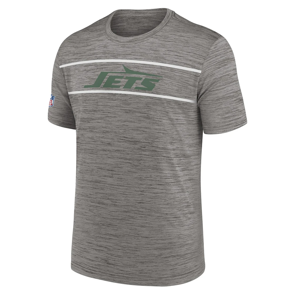 T-shirt Nike Heather Charcoal New York Jets Legacy Sideline Performance pour homme