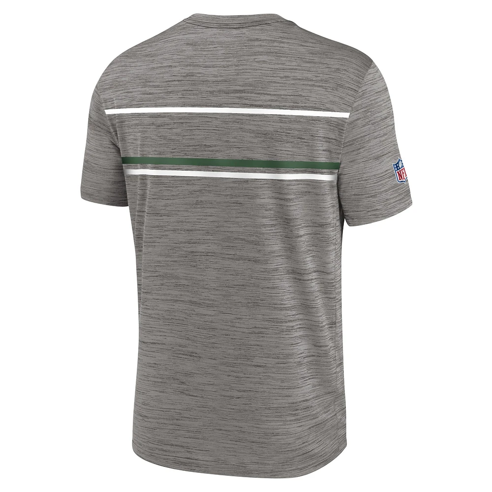 T-shirt Nike Heather Charcoal New York Jets Legacy Sideline Performance pour homme