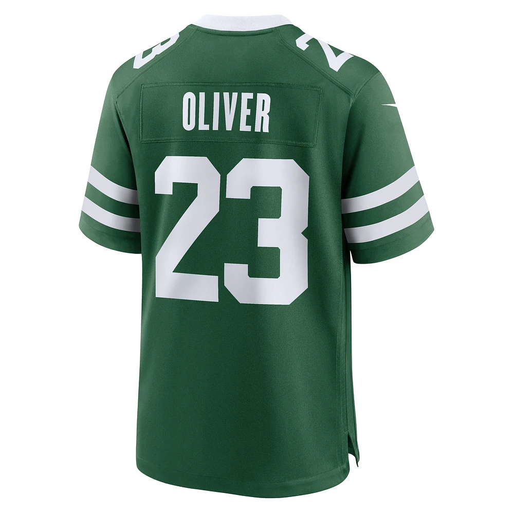 Maillot de match Nike Isaiah Oliver Legacy Green pour homme des New York Jets