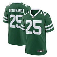 Maillot de match Nike Israel Abanikanda Legacy Green New York Jets pour homme