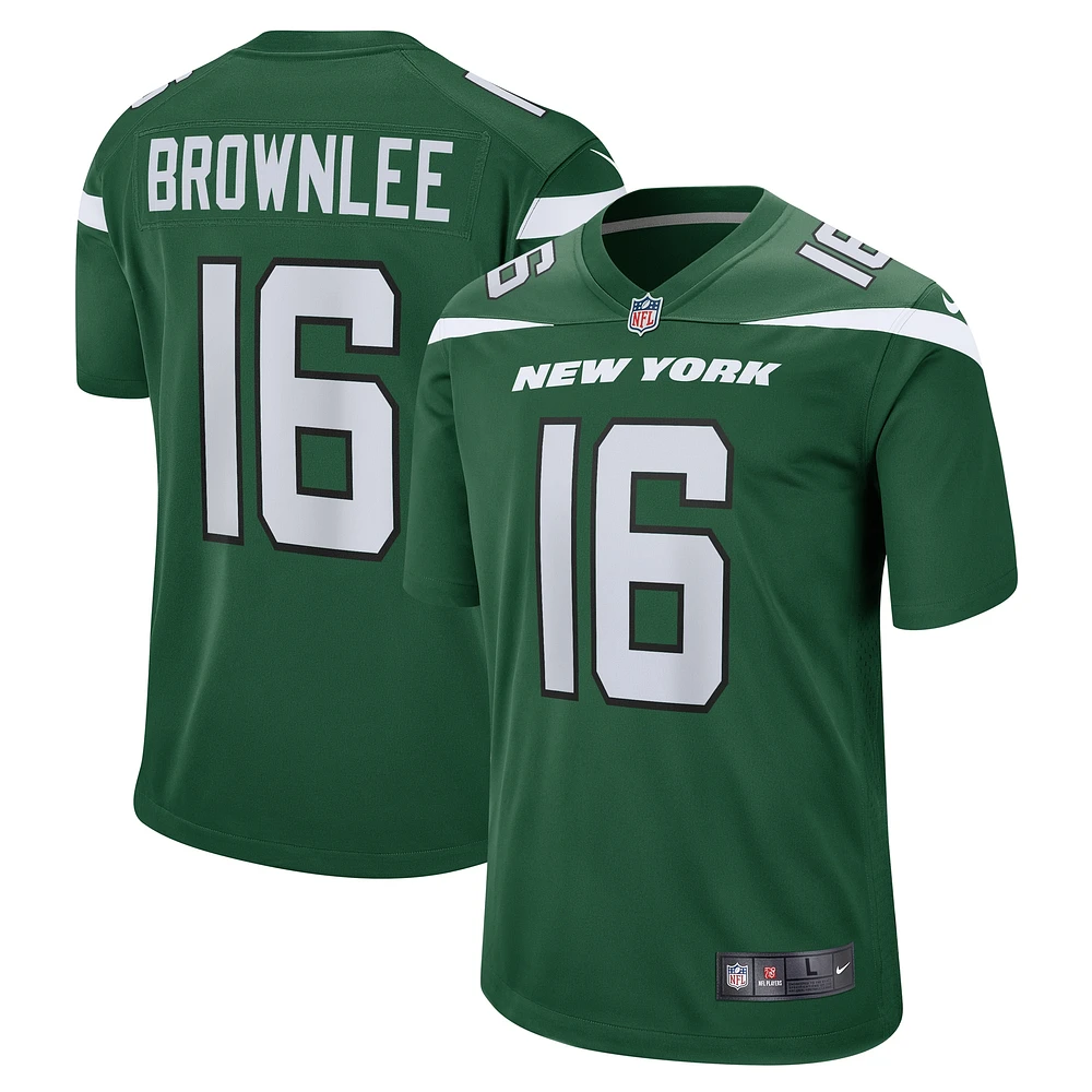 Men's Nike Jason Brownlee Gotham Green New York Jets  Game Jersey