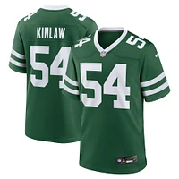 Maillot de match Nike Javon Kinlaw Legacy Green pour homme des New York Jets