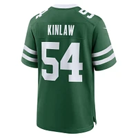 Maillot de match Nike Javon Kinlaw Legacy Green pour homme des New York Jets