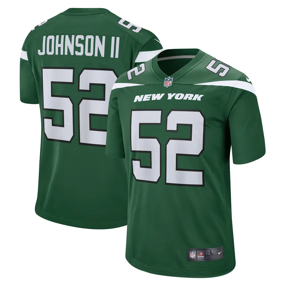 Maillot de jeu Nike Jermaine Johnson II pour homme, vert, New York Jets, joueur