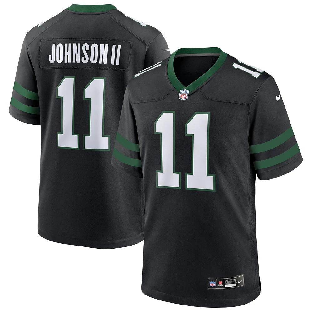 Maillot de jeu alternatif Nike Jermaine Johnson II Legacy Black New York Jets pour homme