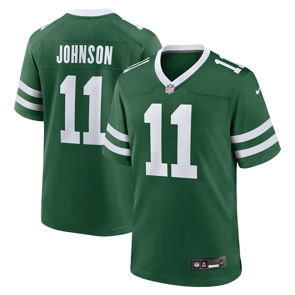 Men's Nike Jermaine Johnson II Legacy Green New York Jets Team Game Jersey