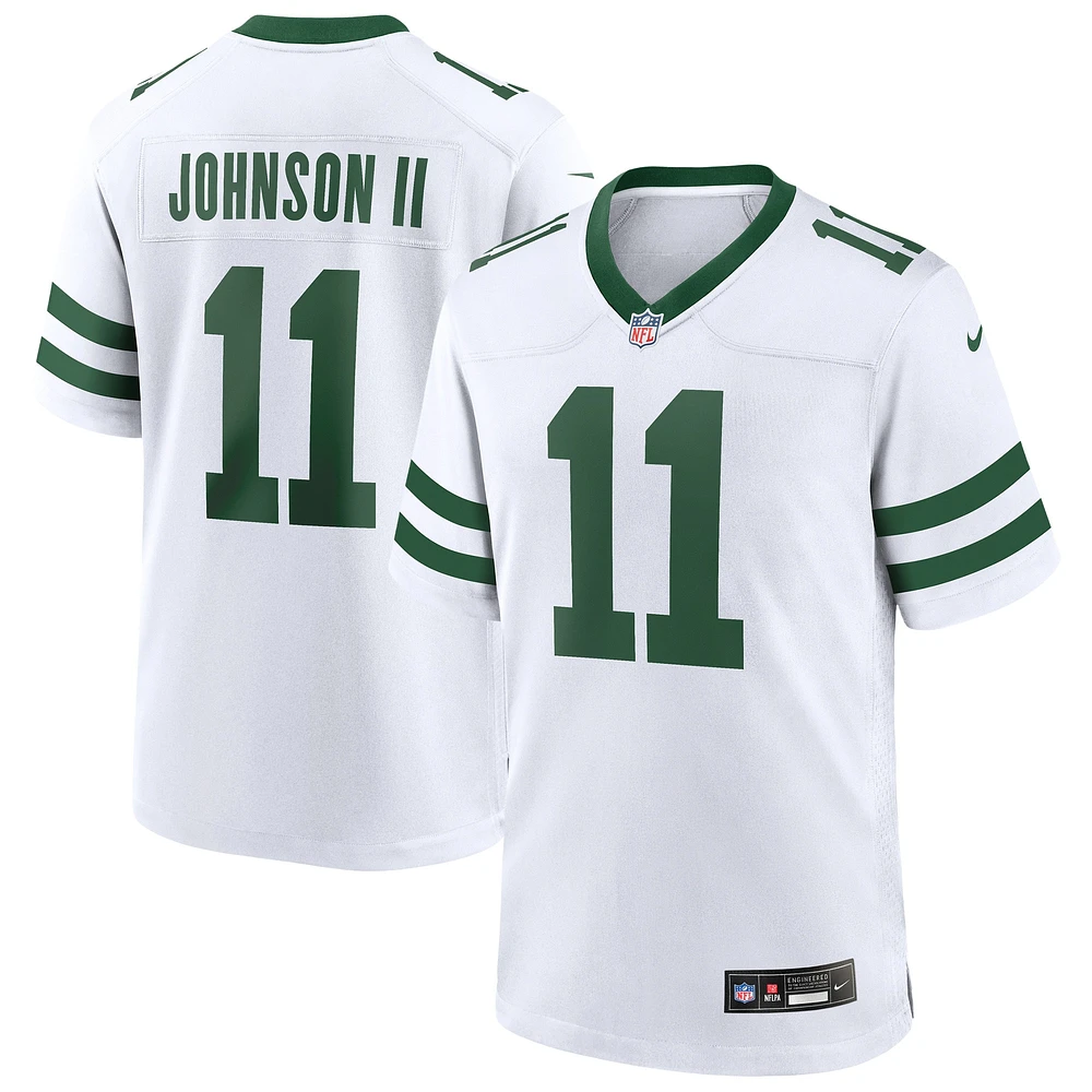 Maillot de match Nike Jermaine Johnson II Legacy pour homme des New York Jets, blanc