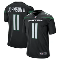 Maillot de jeu alternatif Nike Jermaine Johnson II Stealth noir pour hommes des New York Jets