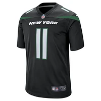 Maillot de jeu alternatif Nike Jermaine Johnson II Stealth noir pour hommes des New York Jets